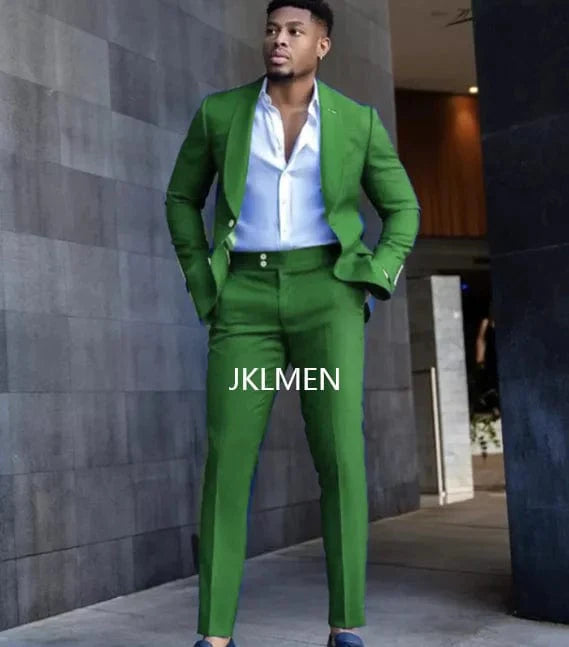 Royal blue slim fit men's suit by SHOWLU FASHION STORE, featuring a cotton blend tuxedo jacket and matching pants for formal occasions.