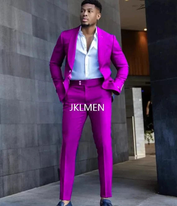 Royal blue slim fit men's suit from SHOWLU FASHION STORE, cotton blend tuxedo with tailored blazer and matching pants for formal occasions.