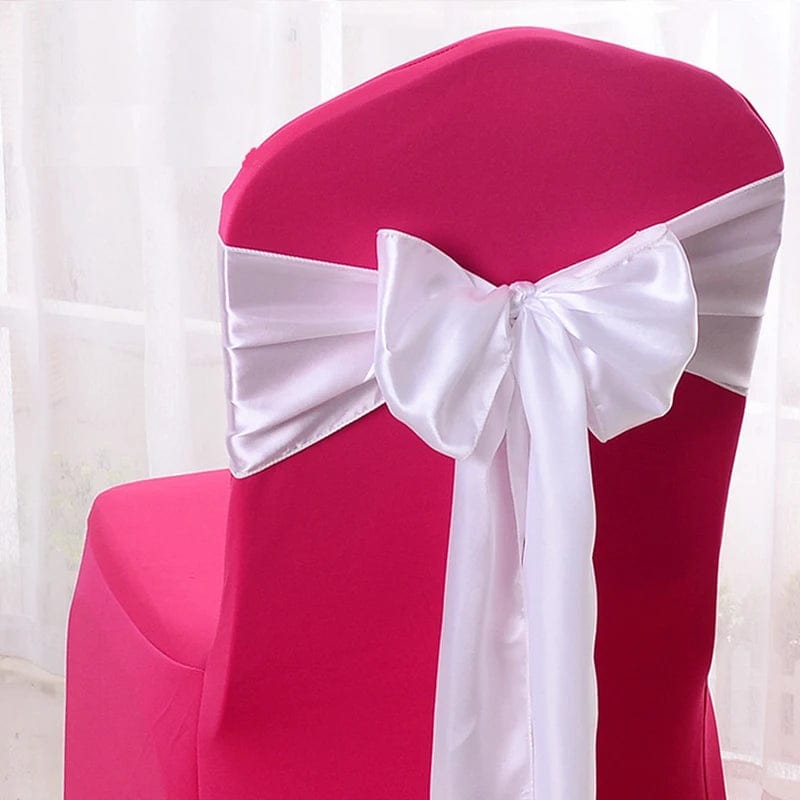  Showlu Fashion Store Satin Chair Sash Wedding Decoration Bow Tie Band Birthday Party Hotel Show Nice Design Shiny Colour