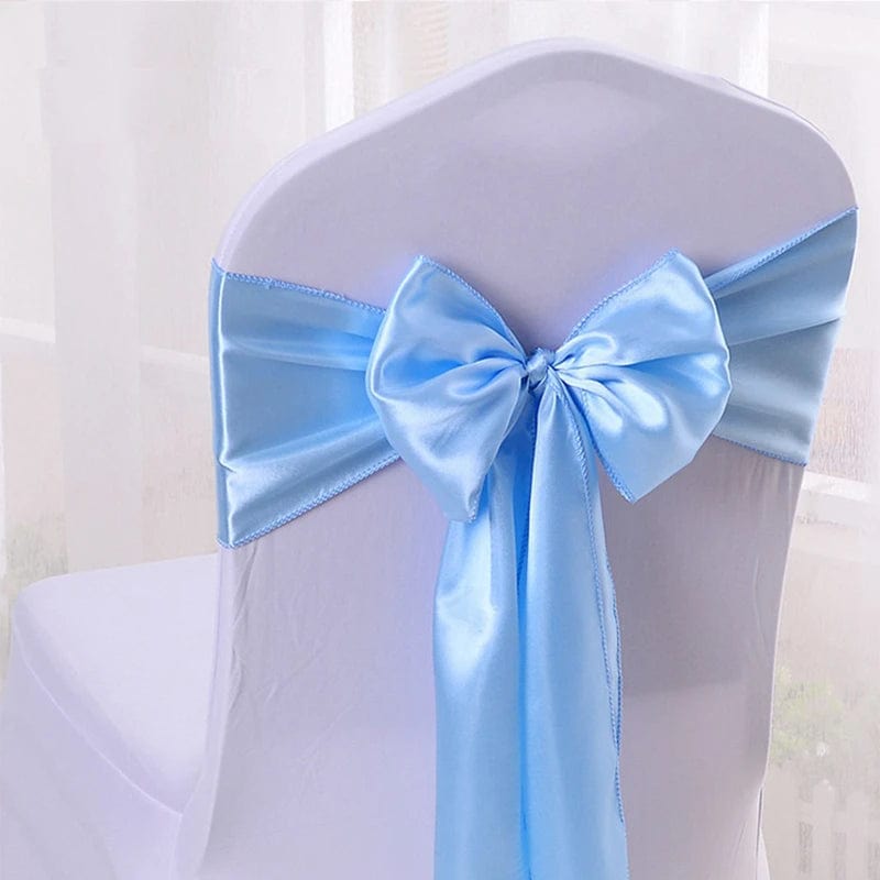  Showlu Fashion Store Satin Chair Sash Wedding Decoration Bow Tie Band Birthday Party Hotel Show Nice Design Shiny Colour