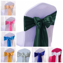  Showlu Fashion Store Satin Chair Sash Wedding Decoration Bow Tie Band Birthday Party Hotel Show Nice Design Shiny Colour