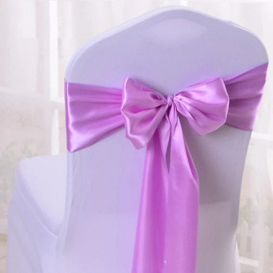  Showlu Fashion Store Satin Chair Sash Wedding Decoration Bow Tie Band Birthday Party Hotel Show Nice Design Shiny Colour