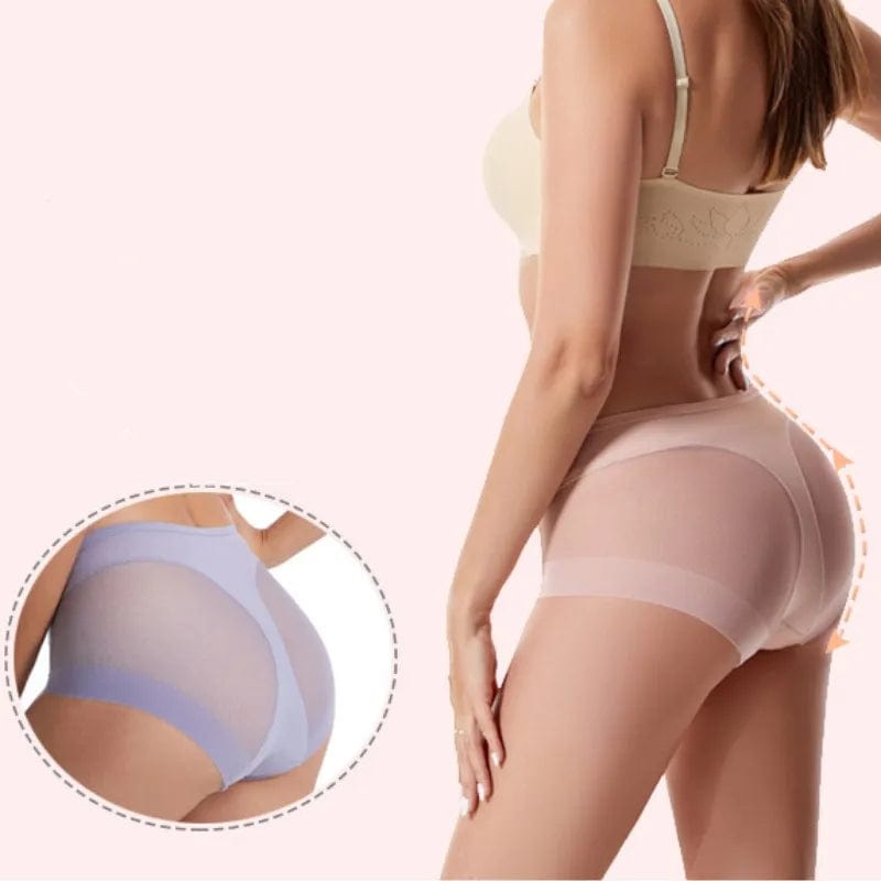  Showlu Fashion Store Seamless Panties Women High Waist Pantys Tummy Control Briefs Female Lingerie Butt Lifter Shapewear Ice Silk Invisible Underwear