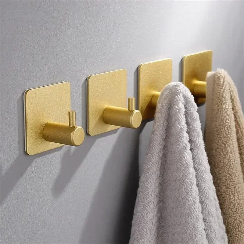  Showlu Fashion Store Self Adhesive Home Kitchen Wall Door Hook Key Rack Kitchen Towel Hanger Aluminum Towel Coat Robe Hook Bathroom Accessories