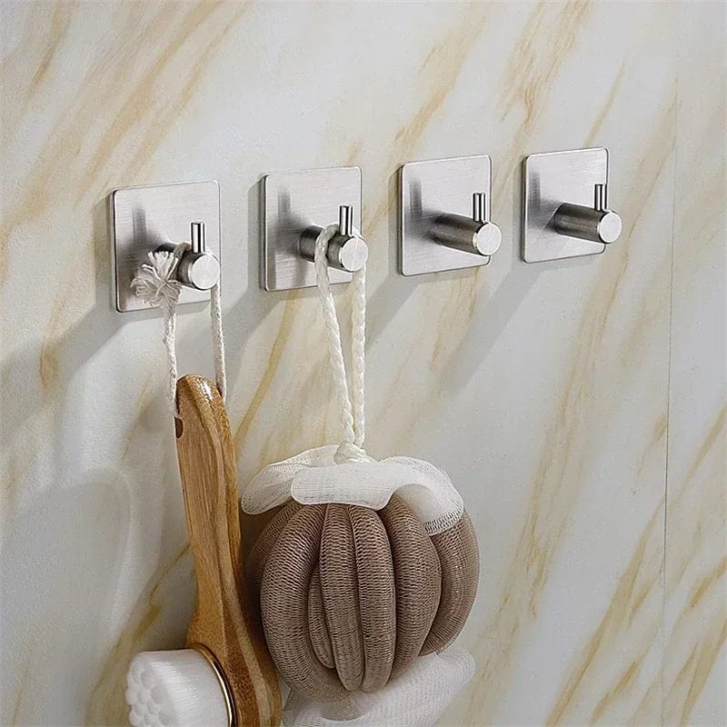  Showlu Fashion Store Self Adhesive Home Kitchen Wall Door Hook Key Rack Kitchen Towel Hanger Aluminum Towel Coat Robe Hook Bathroom Accessories