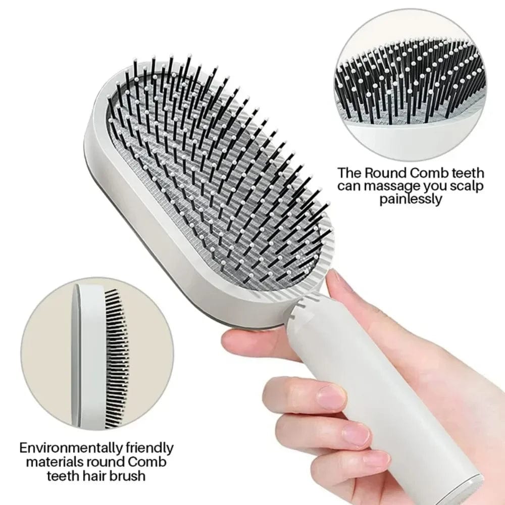  Showlu Fashion Store Self Cleaning Hair Brush 3D Air Cushion Massage Comb Airbag Massage Brush One-key Cleaning Detangling Hair Brush Styling Tools