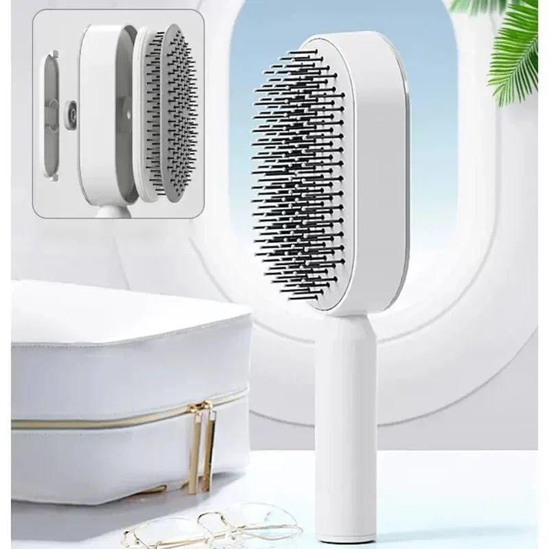  Showlu Fashion Store Self Cleaning Hair Brush 3D Air Cushion Massage Comb Airbag Massage Brush One-key Cleaning Detangling Hair Brush Styling Tools