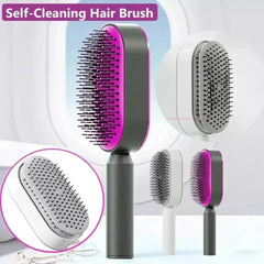  Showlu Fashion Store Self Cleaning Hair Brush 3D Air Cushion Massage Comb Airbag Massage Brush One-key Cleaning Detangling Hair Brush Styling Tools