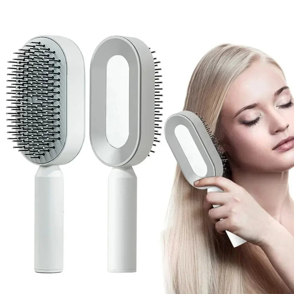  Showlu Fashion Store Self Cleaning Hair Brush 3D Air Cushion Massage Comb Airbag Massage Brush One-key Cleaning Detangling Hair Brush Styling Tools