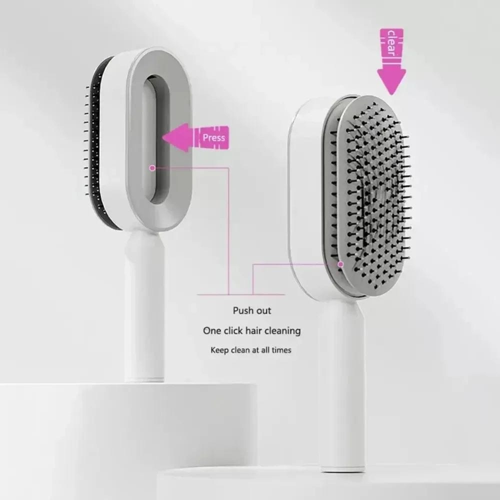  Showlu Fashion Store Self Cleaning Hair Brush 3D Air Cushion Massage Comb Airbag Massage Brush One-key Cleaning Detangling Hair Brush Styling Tools