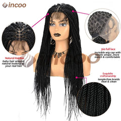 SHOWLU FASHION STORE Senegalese Twist Braids Lace Front Wigs For Black Women Synthetic Full Lace Frontal Wigs Pre Plucked Box Braids Passion Twists