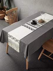  Showlu Fashion Store Senhot Coffee Table Tablecloth Waterproof Oil-Proof Disposable Tableclothes Ins Style Scandinavian Fabric Rectangular Cotton Linen Tablecloth