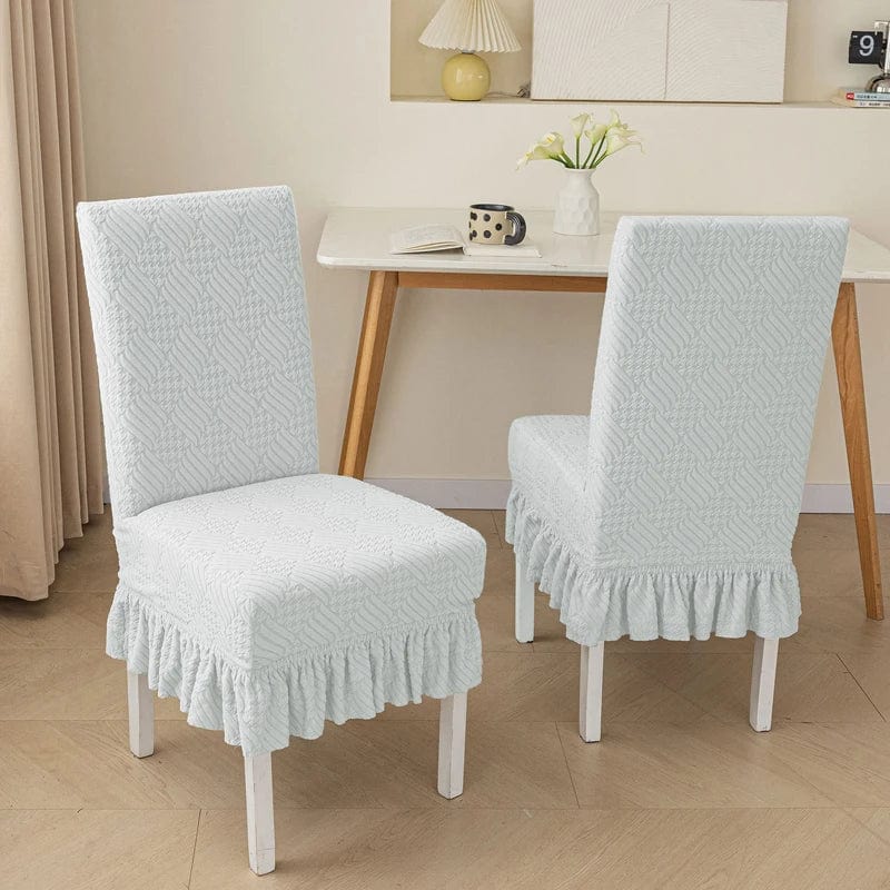 Showlu Fashion Store SG-with skirt / one size / CHINA 2024 New Soft Plaid Velvet Chair Covers Thickened Spandex Table Chair Cover Stretch Slipcove For Dining Elastic Home Textiles