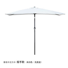  Showlu Fashion Store Shake/creamy-white (no base) / 200x100cm(High 225cm) Half Umbrella Outdoor against the Wall Hand-Waving Umbrella Side-Column Umbrella Balcony Green Plant Sunshade Coffee Shop Outdoor Sun Umbrella Flower Garden