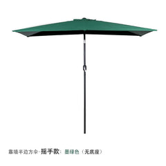  Showlu Fashion Store Shake hand style/dark green (without base) / 250x130cm(245cm high) Half Umbrella Outdoor against the Wall Hand-Waving Umbrella Side-Column Umbrella Balcony Green Plant Sunshade Coffee Shop Outdoor Sun Umbrella Flower Garden