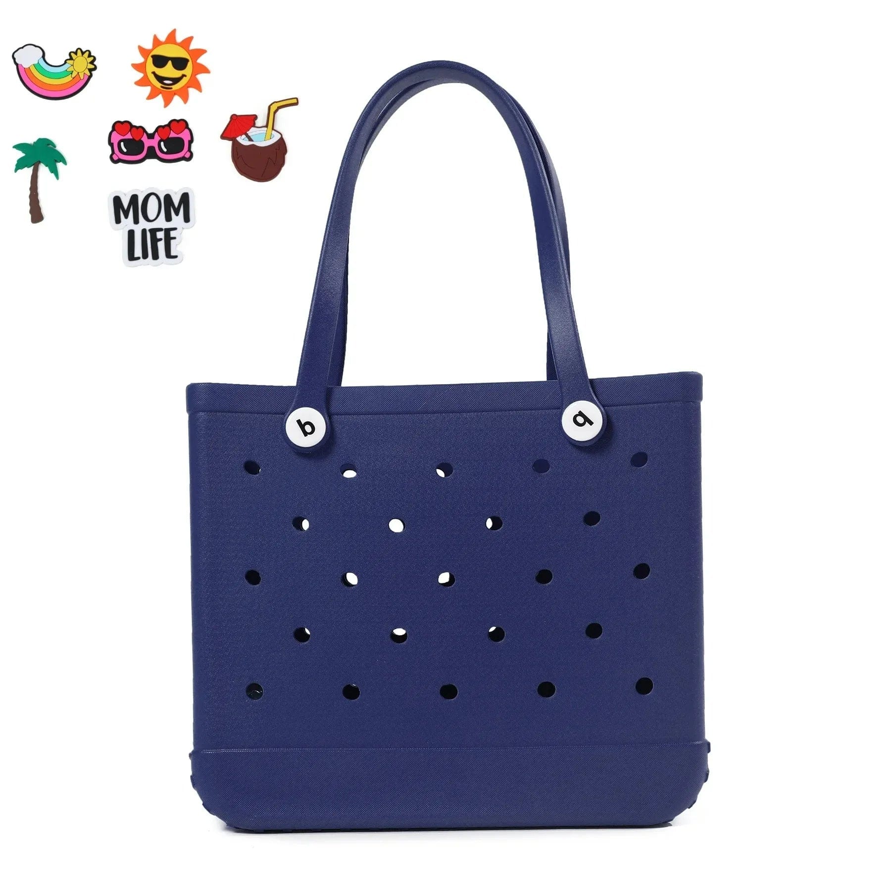  Showlu Fashion Store shenlan- kou / L Large Boggs Beach Bag Summer EVA Beach Basket Women Picnic Tote Bag Holes Waterproof Handbag Pouch Shopping Shoulder Bag