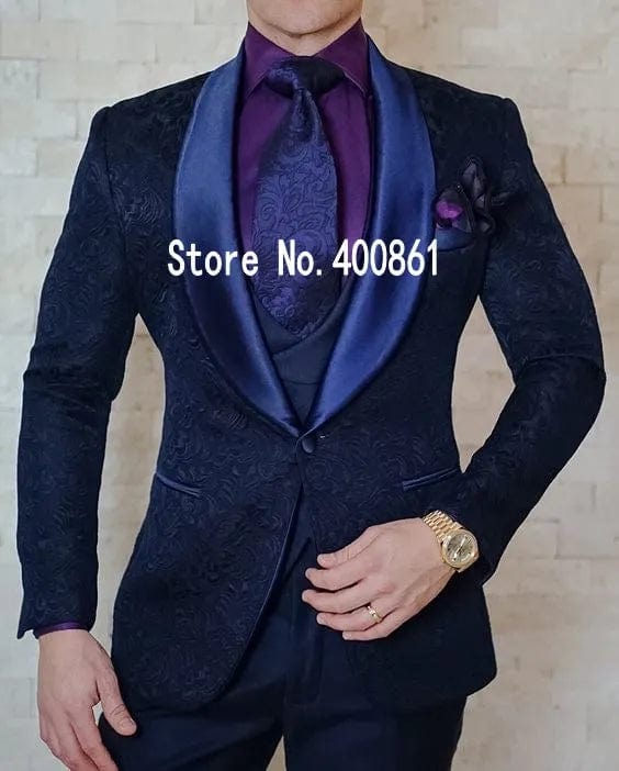 SHOWLU FASHION STORE Shiny Beige Handsome Groom Tuxedos Slim Fits Men's Evening Dress Toast Suit Party Blazer Clothes (Jacket+Pants+Vest+Tie) NO:091