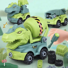  Showlu Fashion Store Ship one randomly Transport Vehicles Excavators Dinosaurs Construction Toys Detachable And Self Loading Exercise Childrens Hands On Abilities