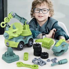  Showlu Fashion Store Ship one randomly Transport Vehicles Excavators Dinosaurs Construction Toys Detachable And Self Loading Exercise Childrens Hands On Abilities