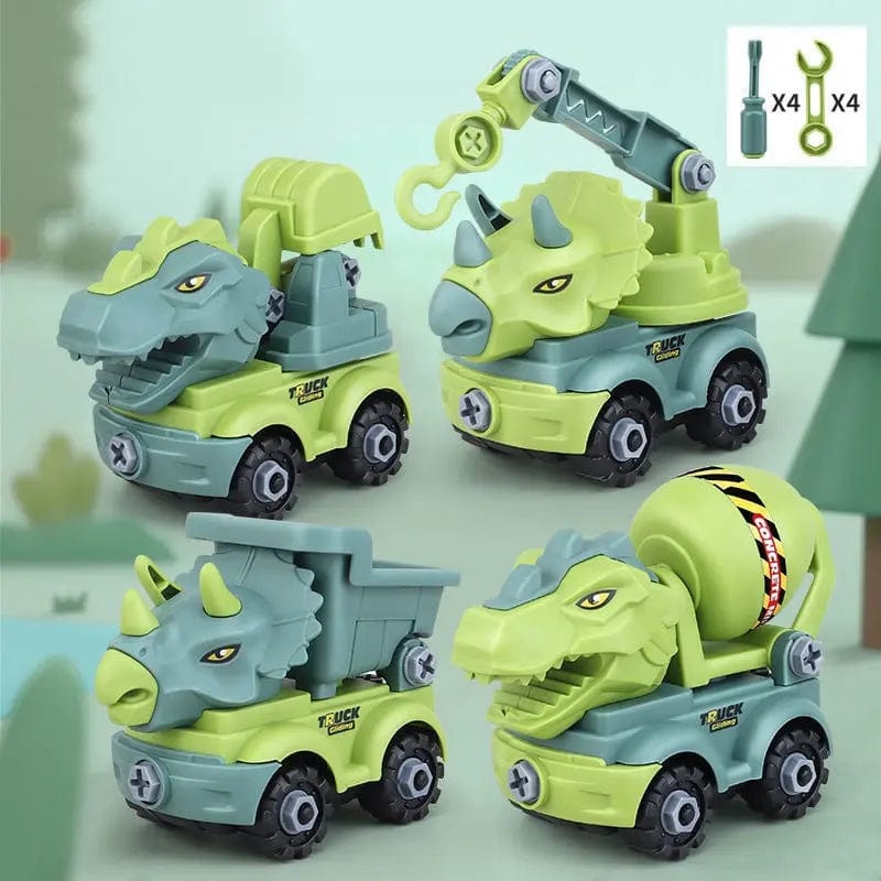  Showlu Fashion Store Ship one randomly Transport Vehicles Excavators Dinosaurs Construction Toys Detachable And Self Loading Exercise Childrens Hands On Abilities