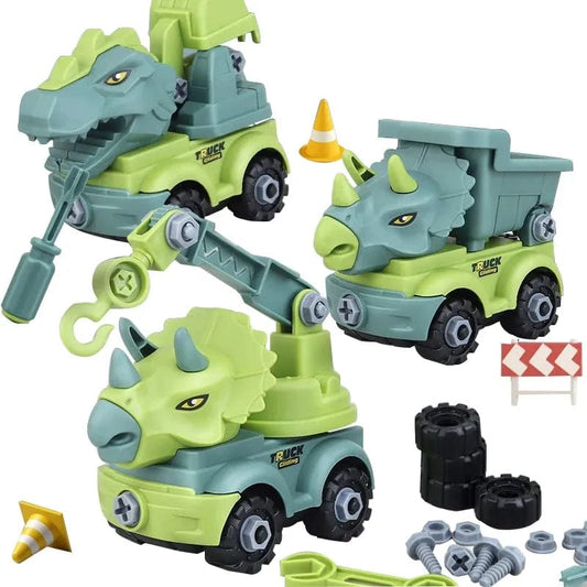  Showlu Fashion Store Ship one randomly Transport Vehicles Excavators Dinosaurs Construction Toys Detachable And Self Loading Exercise Childrens Hands On Abilities