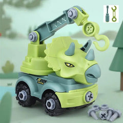  Showlu Fashion Store Ship one randomly Transport Vehicles Excavators Dinosaurs Construction Toys Detachable And Self Loading Exercise Childrens Hands On Abilities