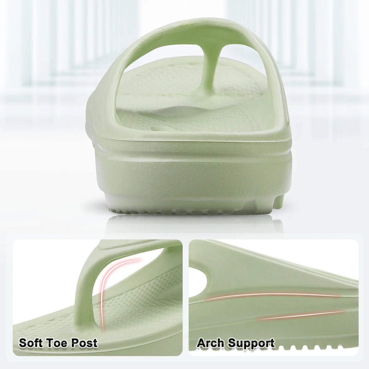 Comwarm thick sole flip flops by SHOWLU FASHION STORE, soft EVA beach sandals for women with cushioned soles and casual style.