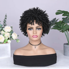 SHOWLU FASHION STORE Short Dreadlock Wig Synthetic Hair Black Wigs for Black Women And Men Pixie Cut Wig Faux Locs Heat Resisatnt Fiber Daily Use