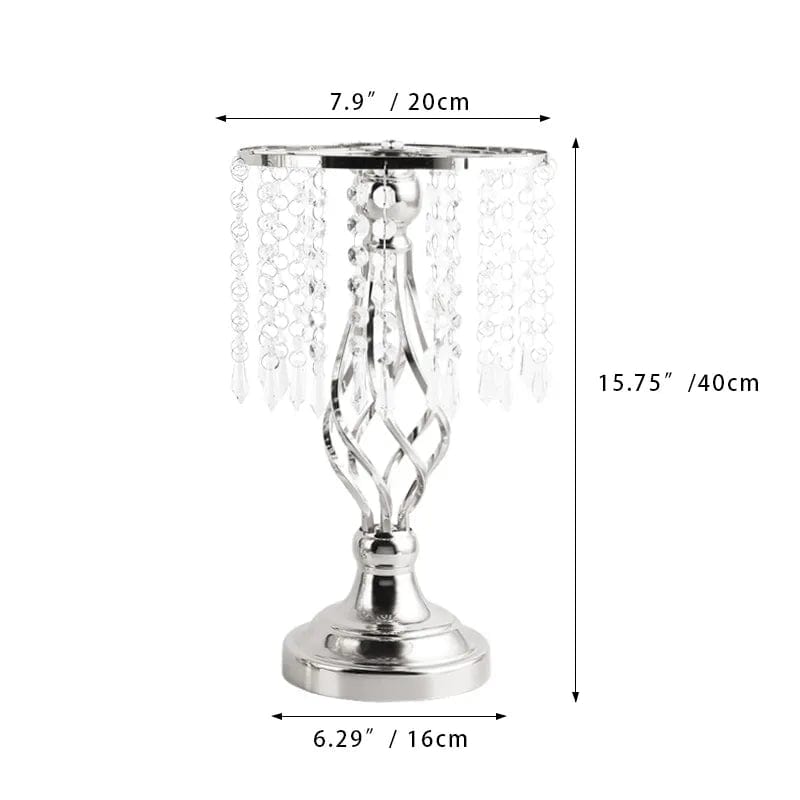 Showlu Fashion Store Silver 40 cm high 10 Pcs Gold Vase for Wedding Centerpieces  Table Decorations with Chandelier Crystals,  Flower Vase, Wedding Metal Flower Stand