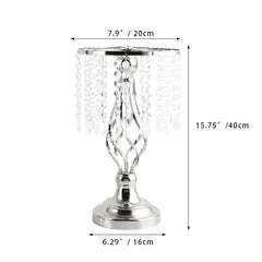 Showlu Fashion Store Silver 40 cm high 10 Pcs Gold Vase for Wedding Centerpieces  Table Decorations with Chandelier Crystals,  Flower Vase, Wedding Metal Flower Stand