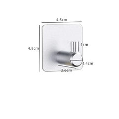  Showlu Fashion Store silver-A Self Adhesive Home Kitchen Wall Door Hook Key Rack Kitchen Towel Hanger Aluminum Towel Coat Robe Hook Bathroom Accessories