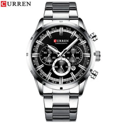 SHOWLU FASHION STORE Silver black / CHINA Curren Men's Watch Blue Dial Stainless Steel Band Date Mens Business Male Watches Waterproof Luxuries Men Wrist Watches for Men