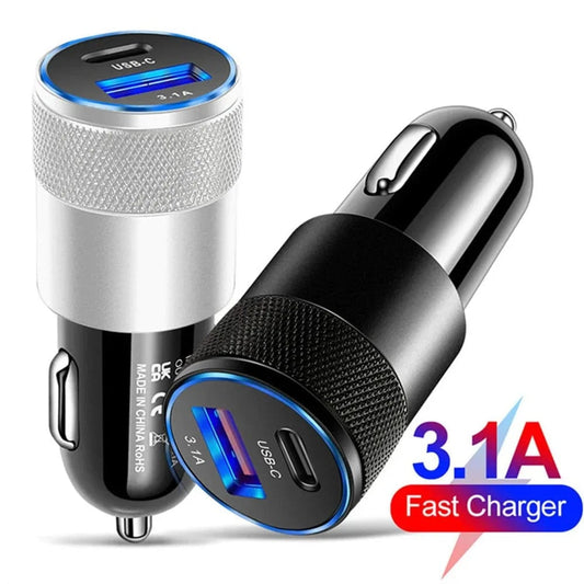  Showlu Fashion Store Silver High-Speed USB+PD Car Charger