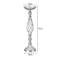  Showlu Fashion Store Silver Middle / ITALY Gold/Silver Wedding Candle Holders Decor Table Centerpiece Pillar Flower Vase Rack Stand Road Lead Floral Bouquet Party Supplies