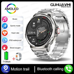  Showlu Fashion Store Silver Steel / 710mAh KAVSUMI 1.85 Inch HD Bluetooth Call Smart Watch Men Sports Fitness Tracker Watch Heart Monitor 710mAh Smartwatch For Android IOS