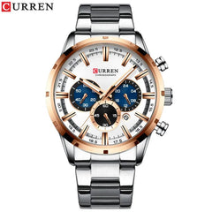 SHOWLU FASHION STORE Silver white / CHINA Curren Men's Watch Blue Dial Stainless Steel Band Date Mens Business Male Watches Waterproof Luxuries Men Wrist Watches for Men