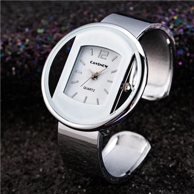  Showlu Fashion Store Silver White Fashion Gold Stainless Steel Women's Bracelet Bangle Watches 2023 Trends Luxury Brand Ladies Jewelry Watch Bayan Kol Saati Clock