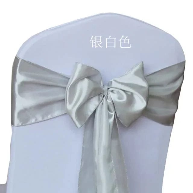 SHOWLU FASHION STORE Silvery / 10 pcs 10/50pcs Chair Sashes Elastic Stretch Chair Bow Band Hotel Wedding Banquet Chair Decor Birthday Party Outdoor Camping Chair Sash