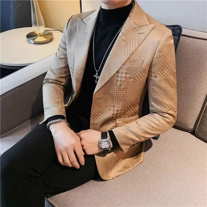 SHOWLU FASHION STORE Single Breasted Male Blazer Party Pink Coat Men's Suit Jackets Vintage Fashion Luxury Designer High Quality Fashionable