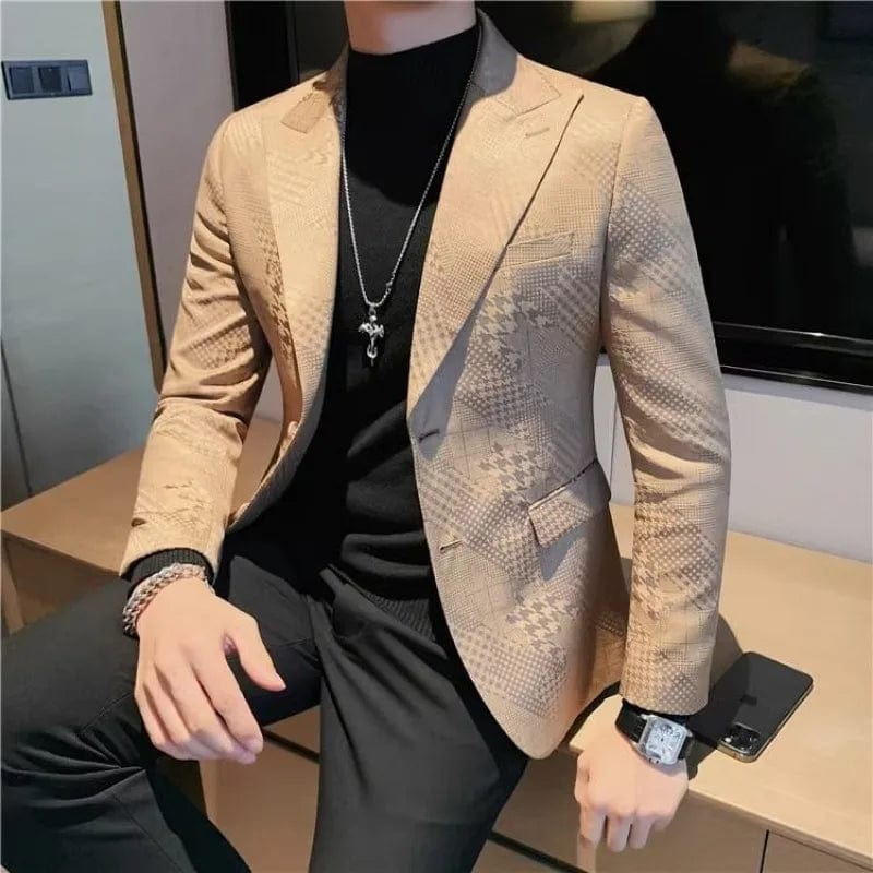 SHOWLU FASHION STORE Single Breasted Male Blazer Party Pink Coat Men's Suit Jackets Vintage Fashion Luxury Designer High Quality Fashionable