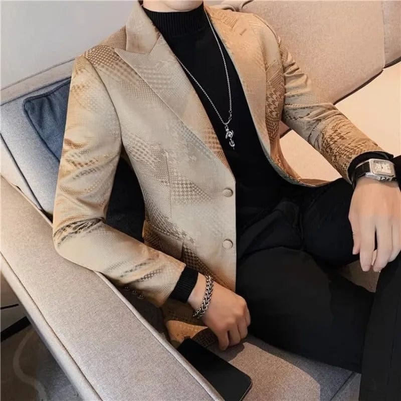 SHOWLU FASHION STORE Single Breasted Male Blazer Party Pink Coat Men's Suit Jackets Vintage Fashion Luxury Designer High Quality Fashionable