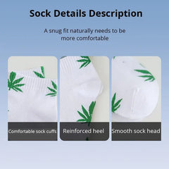 Showlu Fashion Store Single code / 5 Pairs 5 Pairs Maple Leaf Men's Short Socks Version Trendy Street Hip Hop Skateboard Ins Low Top Basketball Boat Socks