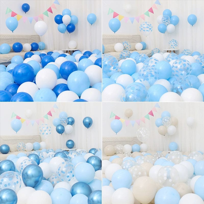  Showlu Fashion Store Six One Dark Blue and Light Blue Blue White Macaron Blue Balloon Birthday Graduation Kindergarten Scene Layout Decoration