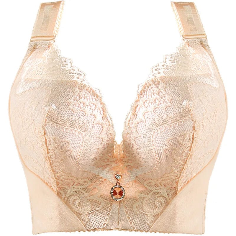  Showlu Fashion Store Skin / 75C Lace Bra Underwire Bra for Women Plus Size Bra Underwear Women 5/8 Cup Sexy Bra Push Up Bra Women Tops Fashion Female Clothing