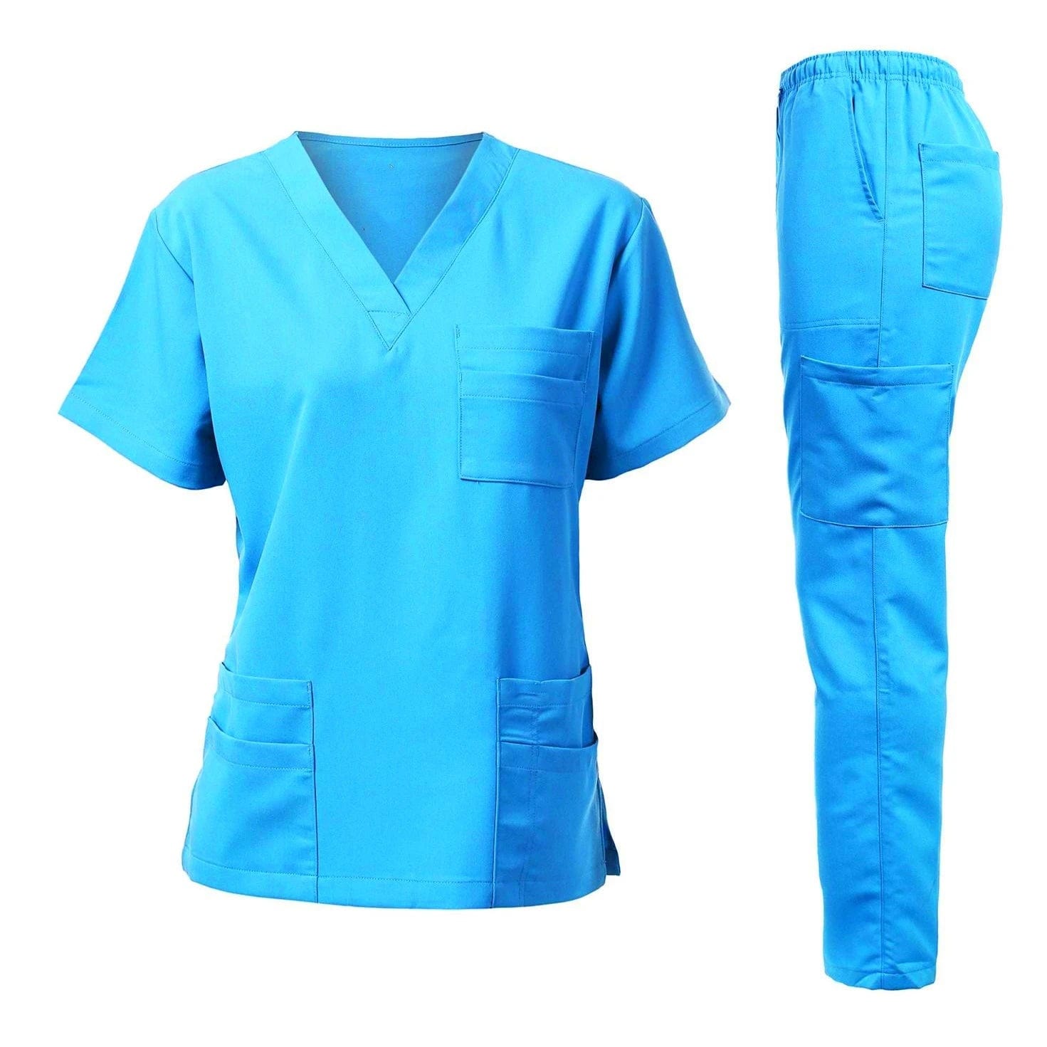 SHOWLU FASHION STORE Sky blue / S Anti Wrinkle Washable Soft Fabric Nursing Scrubs Hospital Uniform Medical Scrubs Tops Women Jogger Scrubs Sets Nurse Uniform