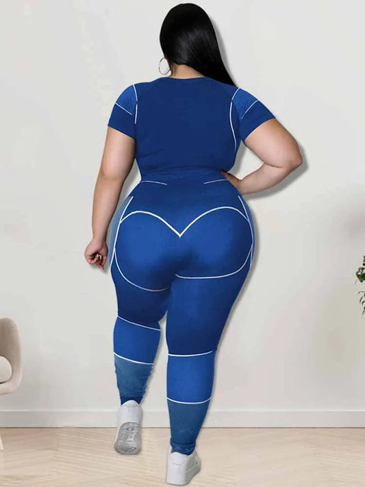  Showlu Fashion Store Slimming Plus Size Tracksuit Set