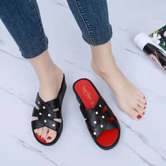  Showlu Fashion Store Slippers Platform Wedges Women  Sandals Summer Female Mules Clogs Beach Shoes Thick Bottom Non-Slip Solid Chaussures2023