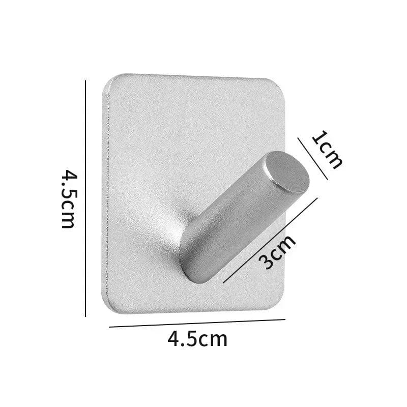  Showlu Fashion Store sliver-E Self Adhesive Home Kitchen Wall Door Hook Key Rack Kitchen Towel Hanger Aluminum Towel Coat Robe Hook Bathroom Accessories