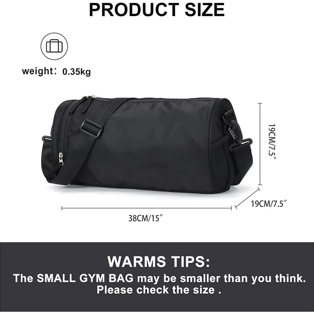  Showlu Fashion Store Small black Gym Bag for Women Men Large Waterproof Sports Bag Weekender Bag Small Duffle Bags Travel Bag with Wet Pocket & Shoe Compartment