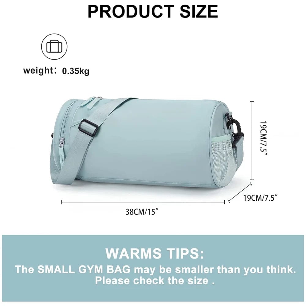  Showlu Fashion Store Small blue Gym Bag for Women Men Large Waterproof Sports Bag Weekender Bag Small Duffle Bags Travel Bag with Wet Pocket & Shoe Compartment